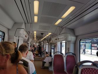 Interior of tram on line 1 Interior of tram on line 1