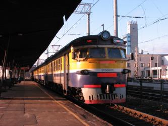 Train at a Riga station platform Train at a Riga station platform