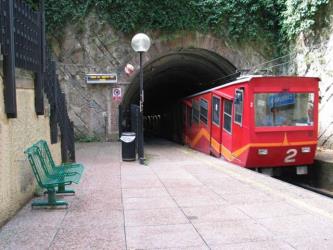 Zecca - Righi funicular at Carbonara station Zecca - Righi funicular at Carbonara station