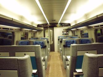 Interior of DSB train Interior of DSB train