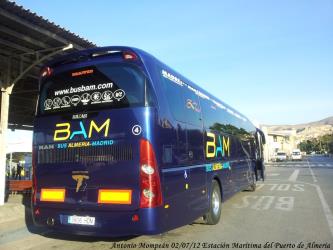 Bus rear view Bus rear view