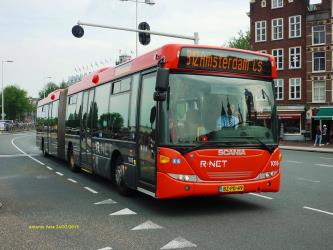 Waterland bus in red and grey livery