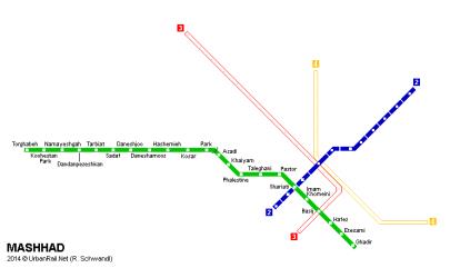 Map of Mashhad metro Map of Mashhad metro