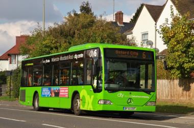 Bright green livery of City6 bus route
