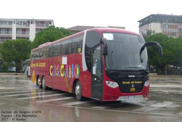 Inter urban bus front and side view