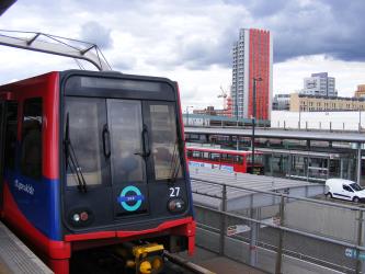 DLR train front view DLR train front view