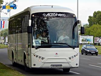 Bus front and side view Bus front and side view