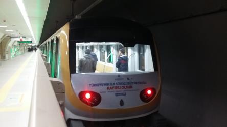 Uskudar-Cekmekoy Metro train Uskudar-Cekmekoy Metro train