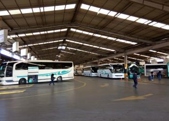 KTEL buses at the intercity bus station in Athens KTEL buses at the intercity bus station in Athens