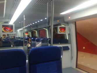 Inside Airport Express train Inside Airport Express train