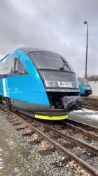 Bright blue trains in the Liberec region Bright blue trains in the Liberec region