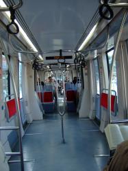 Interior of modern tram Interior of modern tram