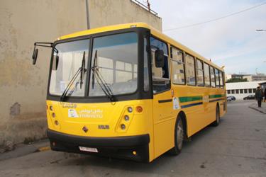 Bus front and side view Bus front and side view