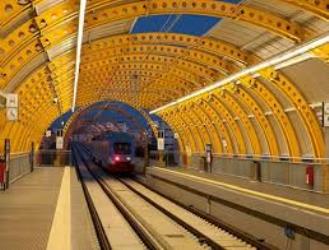 Train in platform at Bari airport Train in platform at Bari airport
