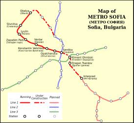 Map of Sofia metro Map of Sofia metro