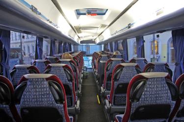Interior of the overnight bus from Ljubljana to Dubrovnik Interior of the overnight bus from Ljubljana to Dubrovnik