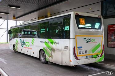 Bus rear and side view Bus rear and side view