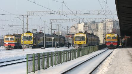 Trains at Riga station Trains at Riga station