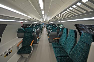 Second class interior of a Stadler KISS Second class interior of a Stadler KISS