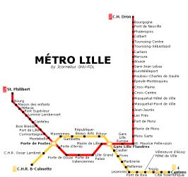 Map of Lille Metro