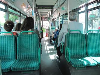 Inside a RATP bus Inside a RATP bus