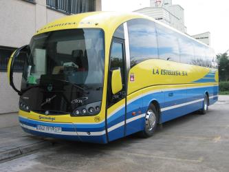 Bus front and side view Bus front and side view