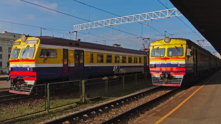 Two trains at the platform Two trains at the platform