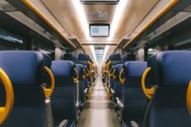 Train interior showing seats Train interior showing seats