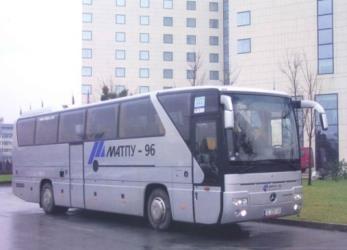 Bus front and side view Bus front and side view