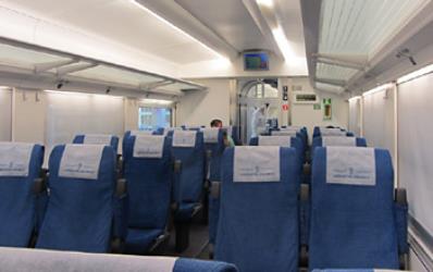 Inside Afrosiyob train