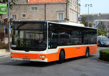 Bus front and side view Bus front and side view