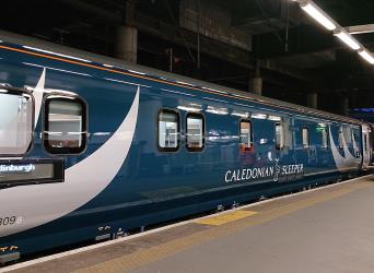 Sleeper coach at Euston station Sleeper coach at Euston station