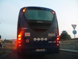 Bus back view Bus back view