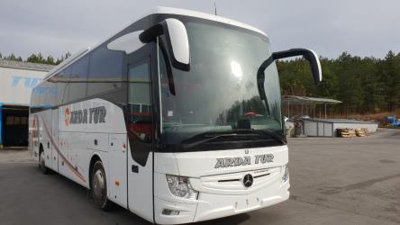 Bus front and side view Bus front and side view
