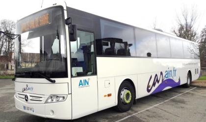 Bus front and side view Bus front and side view