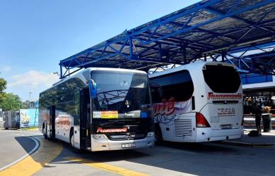 At bus station At bus station