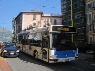 Bus front and side view Bus front and side view