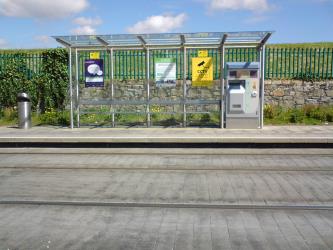 Stillorgan Luas stop with the ticket machine Stillorgan Luas stop with the ticket machine