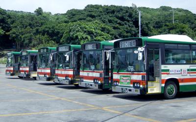 Row of buses Row of buses