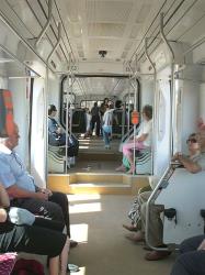 Interior of tram on line 3 Interior of tram on line 3