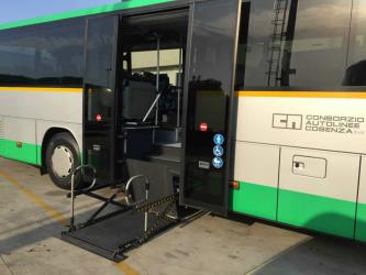 Bus side entrance with disabled access