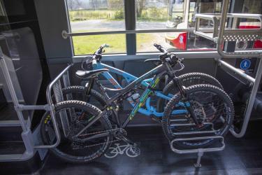 Bikes on the bike friendly buses Bikes on the bike friendly buses