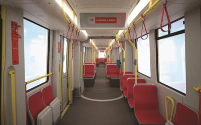 Interior of new Bombardier trams Interior of new Bombardier trams