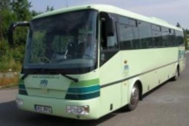 Bus front and side view Bus front and side view