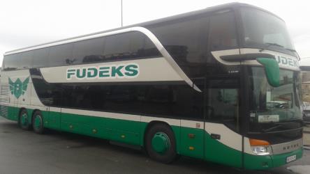 Double decker bus front and side view Double decker bus front and side view