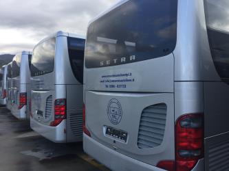 Bus rear view Bus rear view