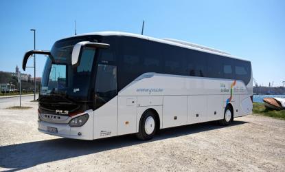 Setra 51 seater bus side and front view Setra 51 seater bus side and front view