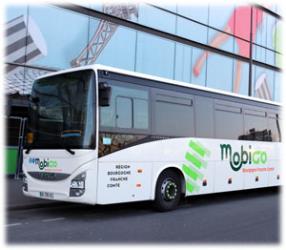 Bus front and side view Bus front and side view