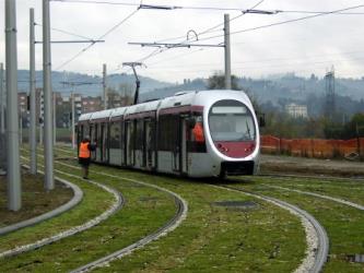 Florence tram front and side view Florence tram front and side view