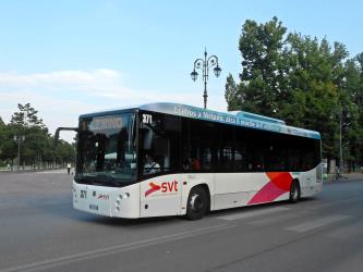 Bus front and side view Bus front and side view